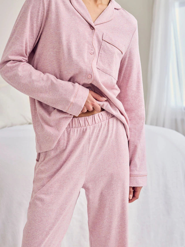 Pink Scallop Edge Pyjamas Set