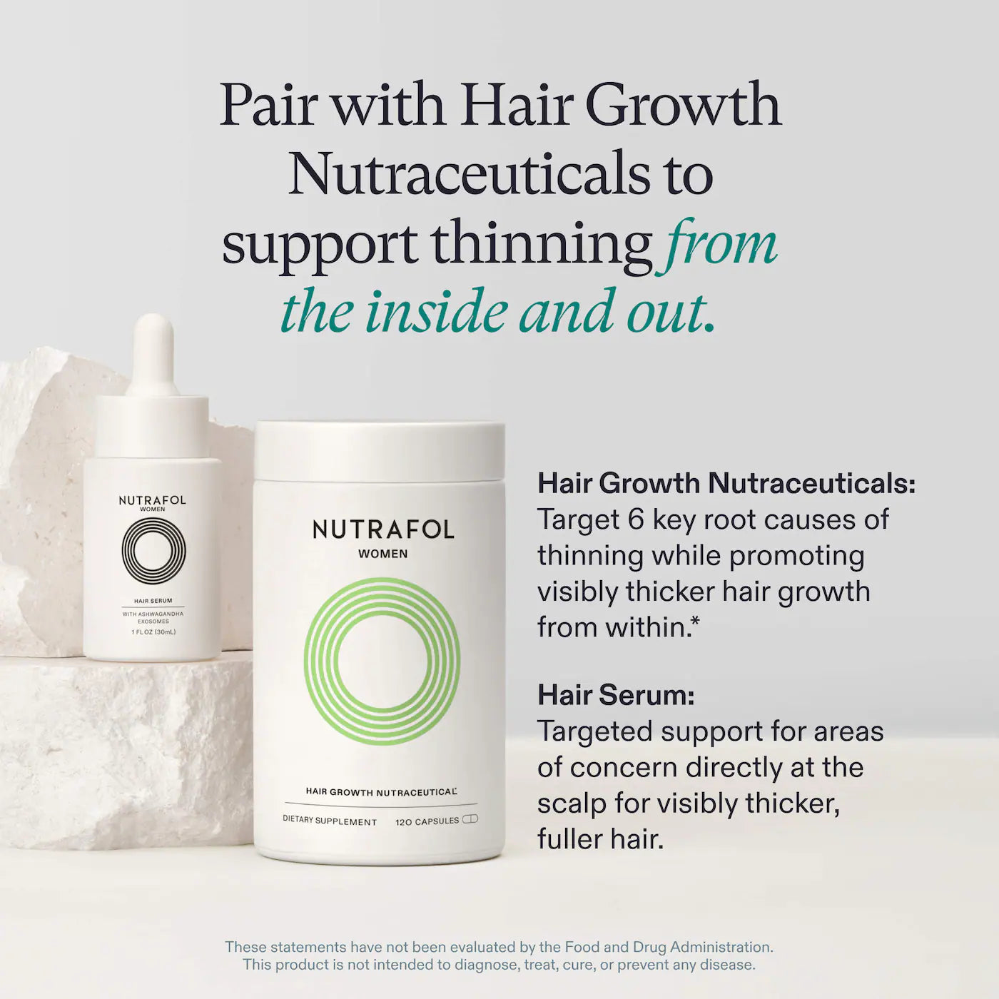 Nutrafol Women’s Lightweight Thickening Hair Serum Trio Set for Thinning Hair