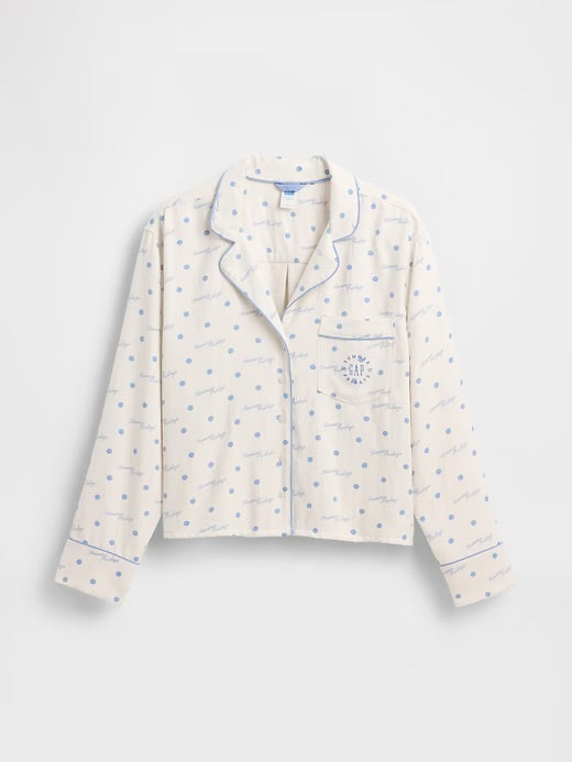 Gap × Summer Fridays Relaxed Flannel Dotted PJ Shirt