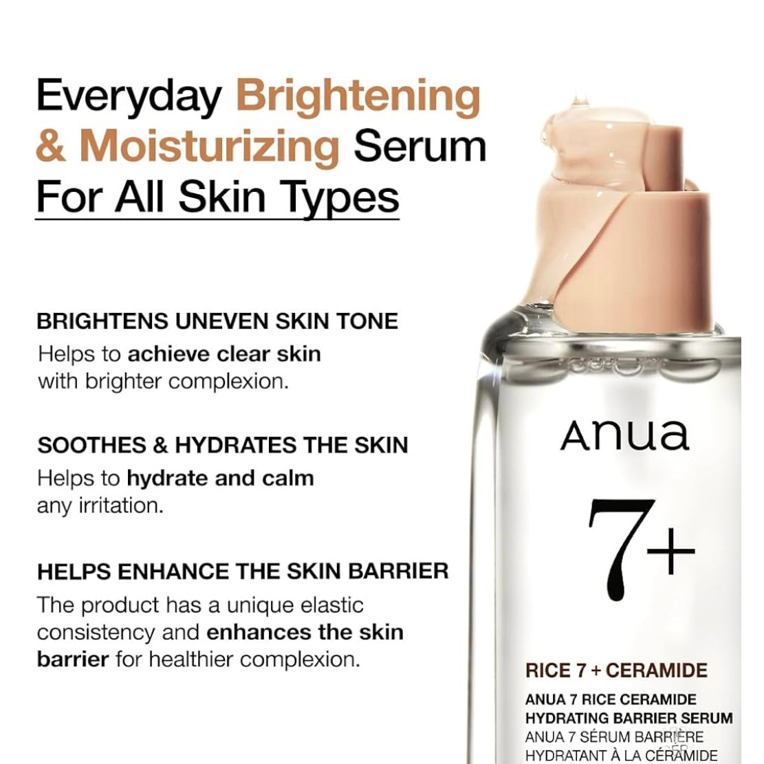 ANUA Rice Ceramide 7 Hydrating Barrier Serum