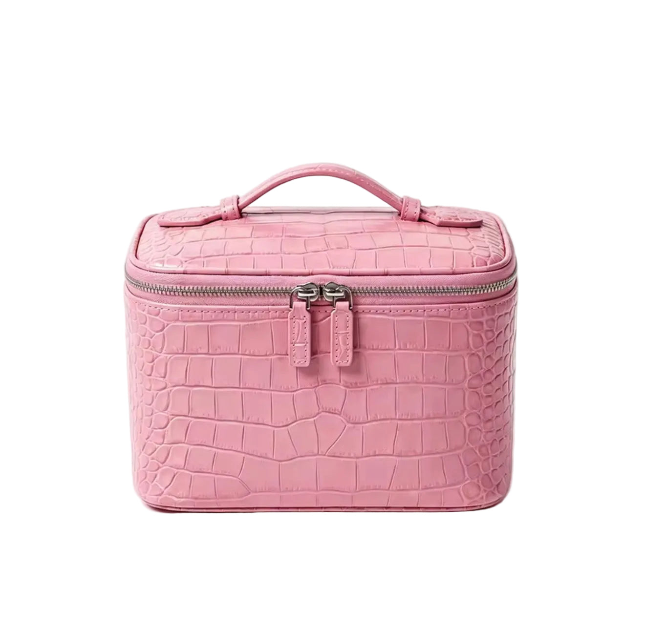 Pink Crocodile Makeup Bag