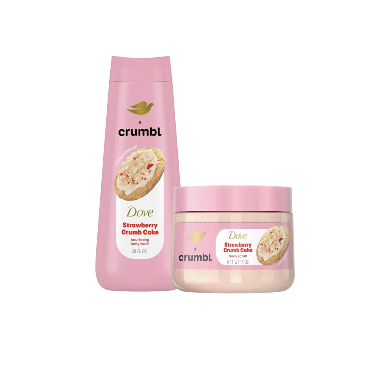 Dove Strawberry Crumb Cake Body Wash and Scrub