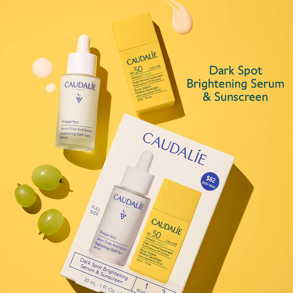 Caudalie
Dark Spot Brightening Serum & Sunscreen SPF 50 Set (pre-order)