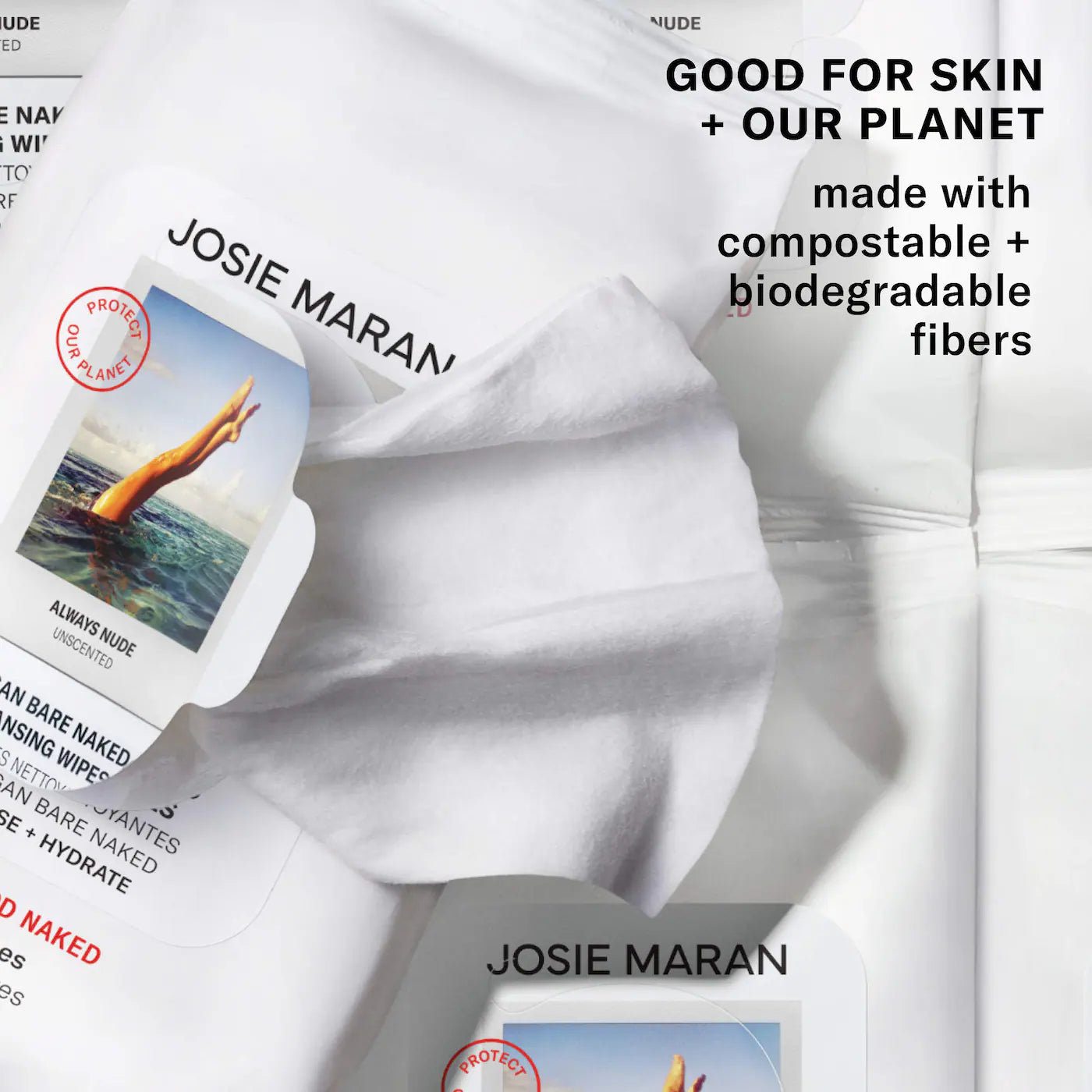 Josie Maran Argan Bare Naked Cleansing Wipes 30 ct (pre-order)