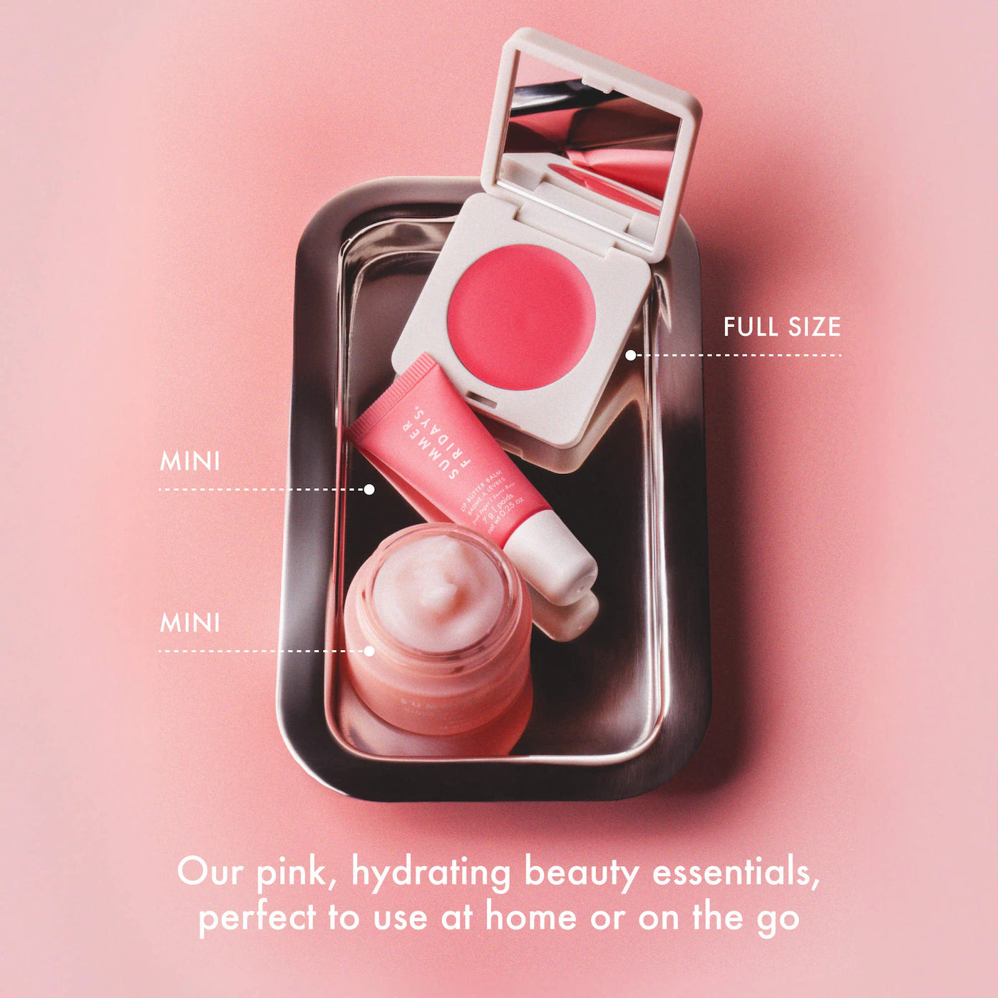 Summer Fridays
The Dewy Pink Set with mini Lip Butter Balm in Pink Sugar