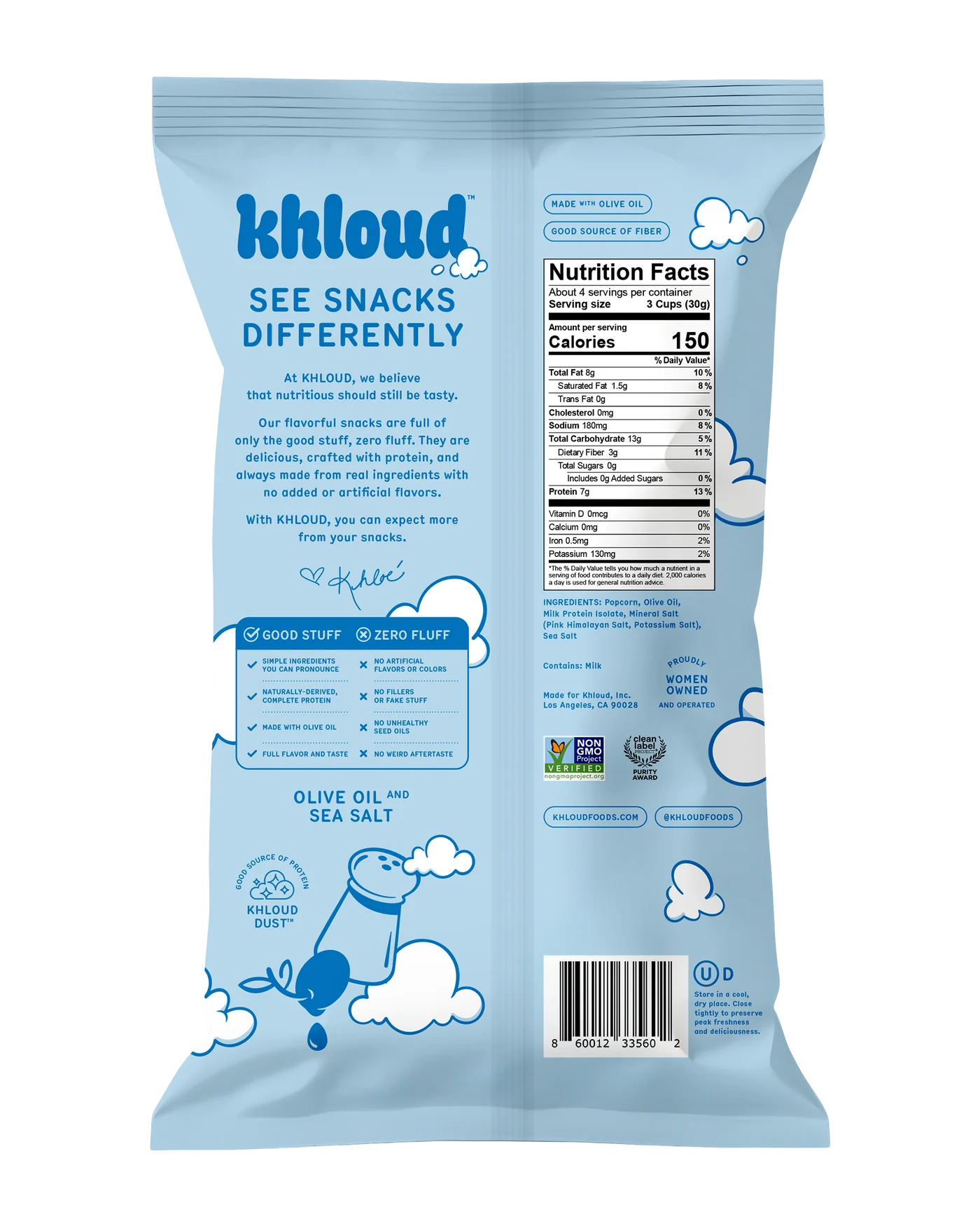 Khloud OLIVE OIL AND SEA SALT PROTEIN POPCORN