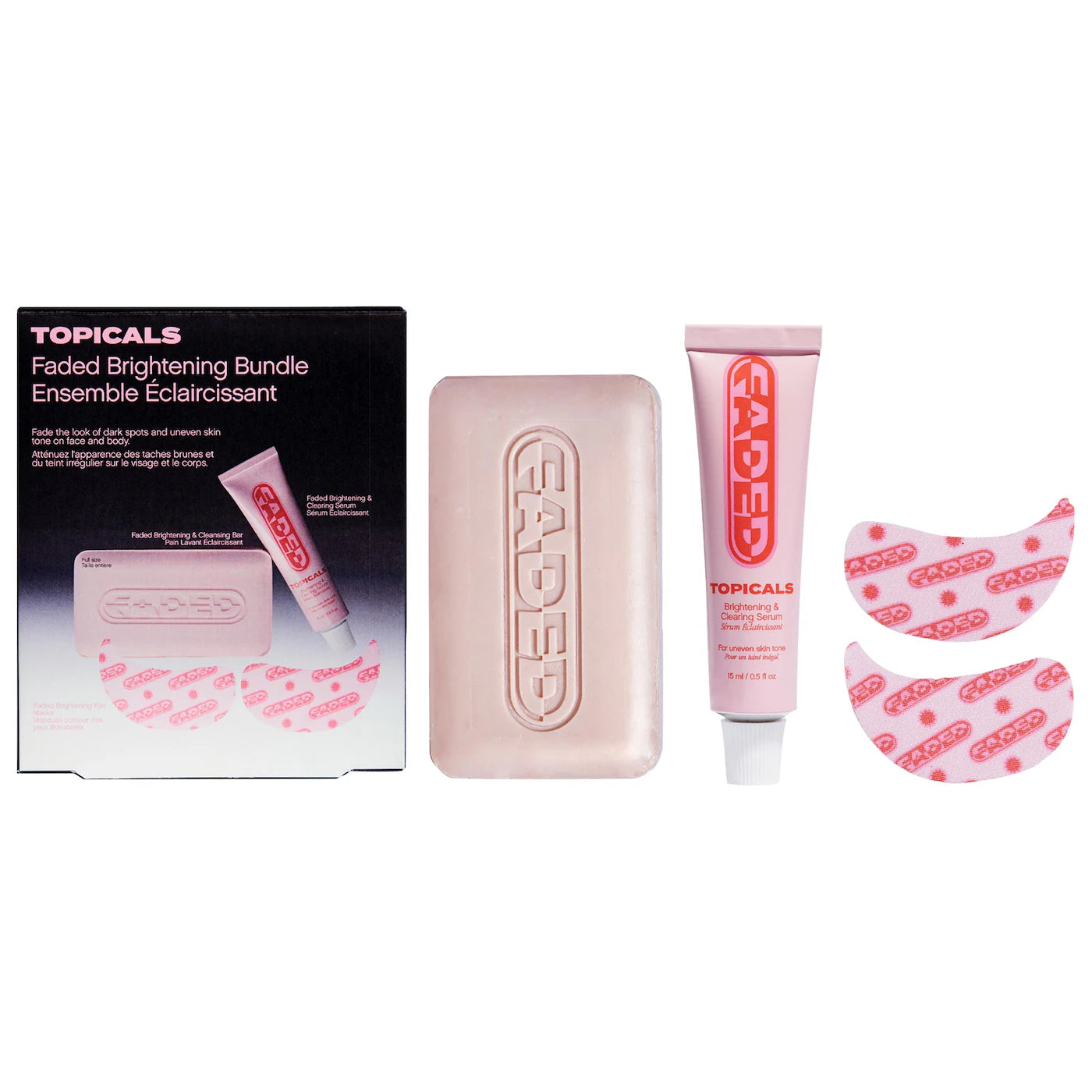 Topicals 
Faded Brightening Bundle for Discoloration on Face & Body (UNSCENTED)