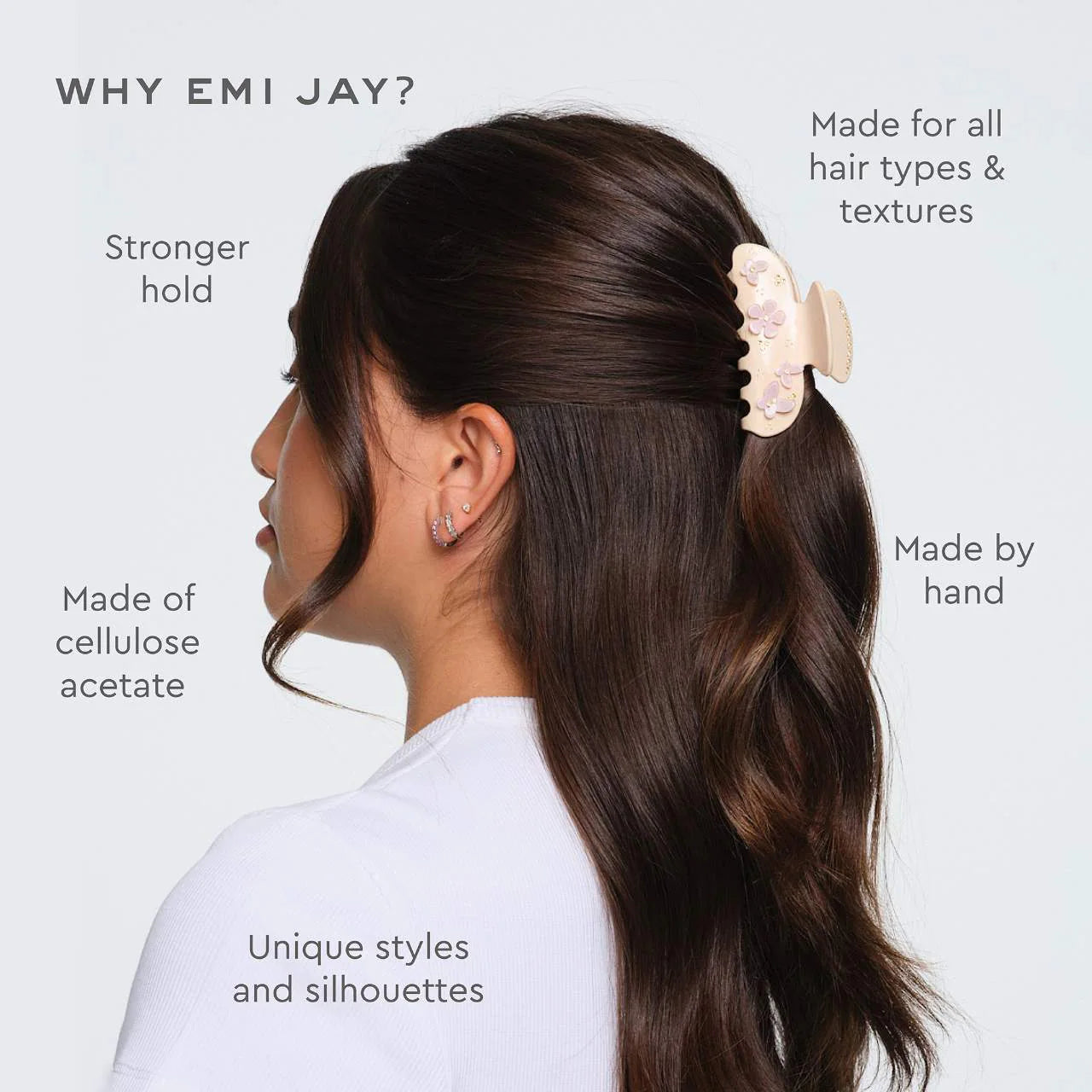 Emi Jay 
Sweetheart Hair Claw Clip in Pink Angel Food
