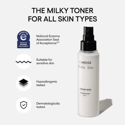 LANEIGE 
Cream Skin Milky Toner with Ceramides & Peptides for Nourishing Hydration