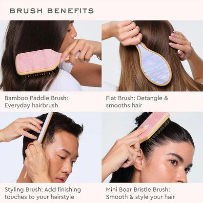 Emi Jay 
Bamboo Paddle Hair Brush in Pink Sugar