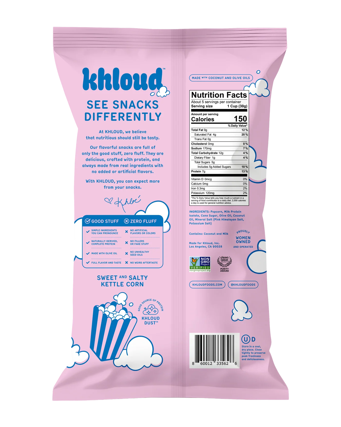 Khloud SWEET AND SALTY KETTLE CORN PROTEIN POPCORN