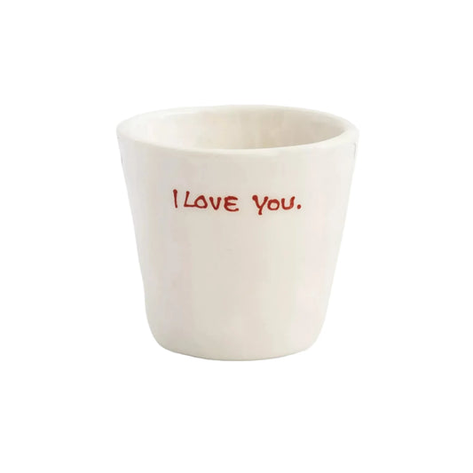 I Love You ceramic espresso cup