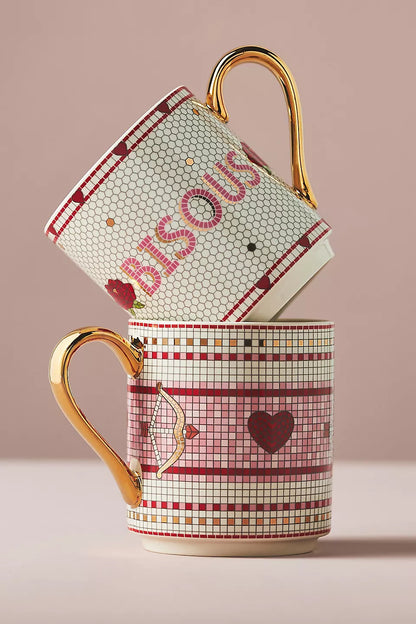 The Bistro Tile Stoneware Mug: Valentine's Edition
