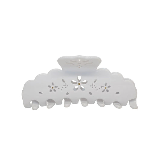 BIG EFFING CLIP IN BLANC FLEUR EYELET