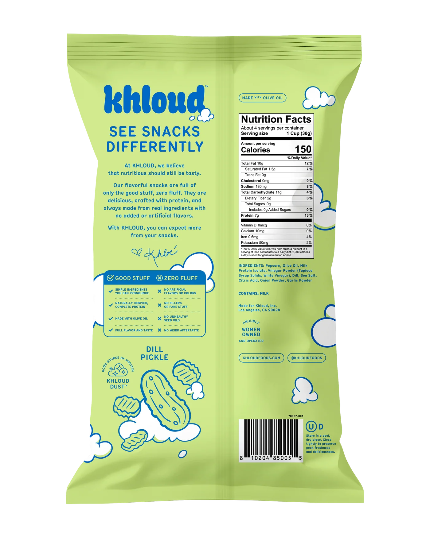 Khloud DILL PICKLE PROTEIN POPCORN