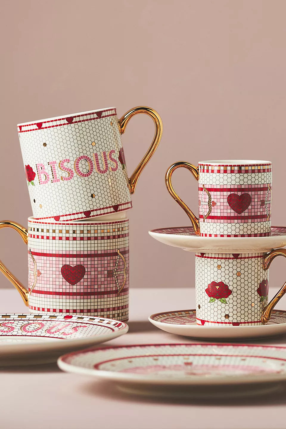 The Bistro Tile Stoneware Mug: Valentine's Edition