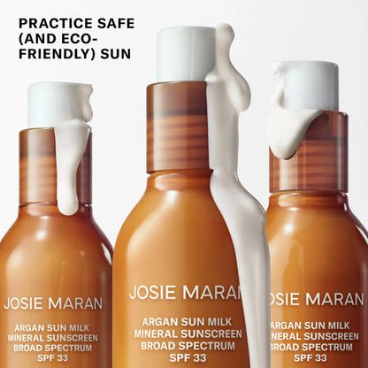 JOSIE MARAN 
Argan Sun Milk Mineral Sunscreen Broad Spectrum SPF 33 Moisturizer