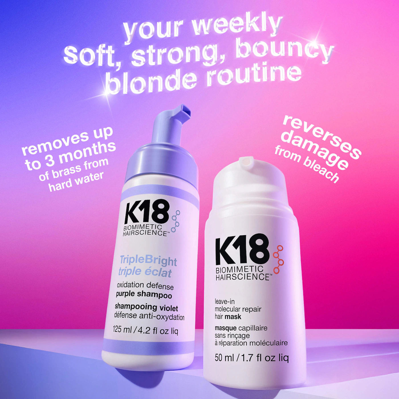 K18 Biomimetic Hairscience 
TripleBright Oxidation Defense Purple Shampoo Foam