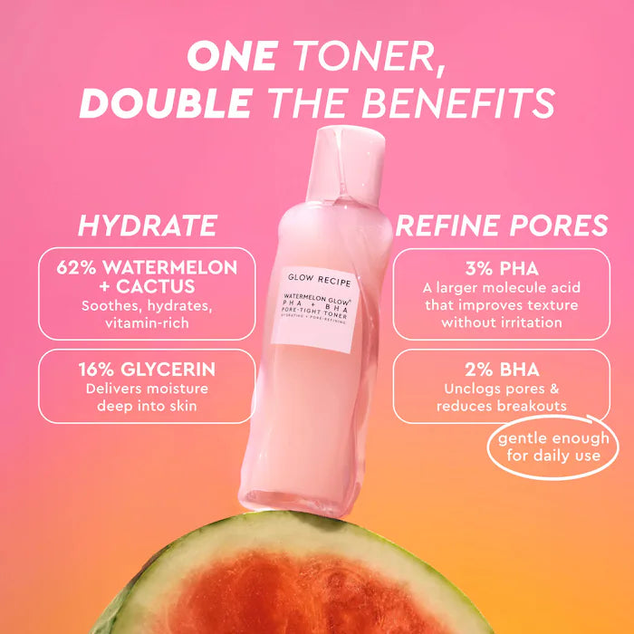 Glow Recipe 
Watermelon Glow PHA + BHA Pore-Tight Toner