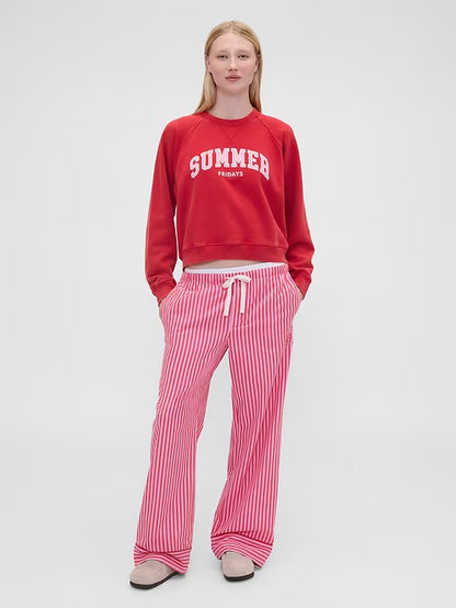 Gap × Summer Fridays Oversized Raglan Logo Sweatshirt (RED)