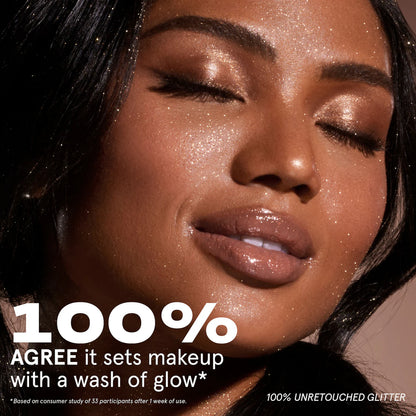 ONE/SIZE by Patrick Starrr 
On 'Til Dawn Waterproof Glitter Setting Spray - Brown Sugar