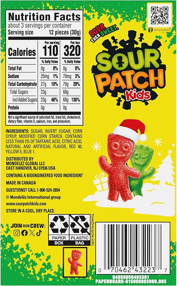 Sour Patch Kids christmas holiday gummy
