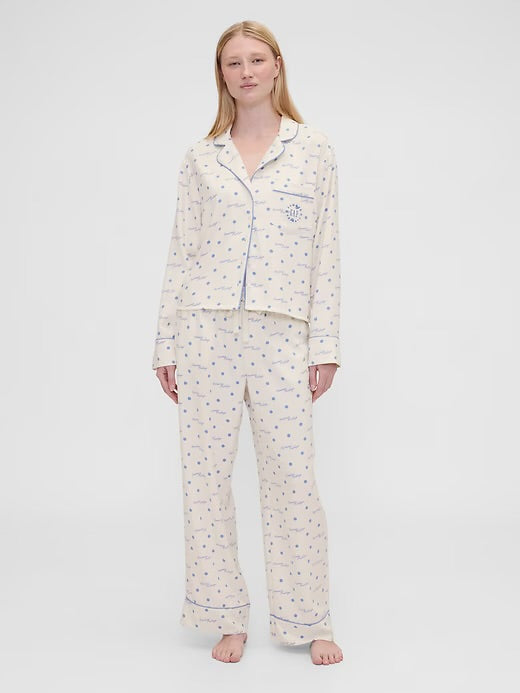 Gap × Summer Fridays Relaxed Flannel Dotted PJ Shirt