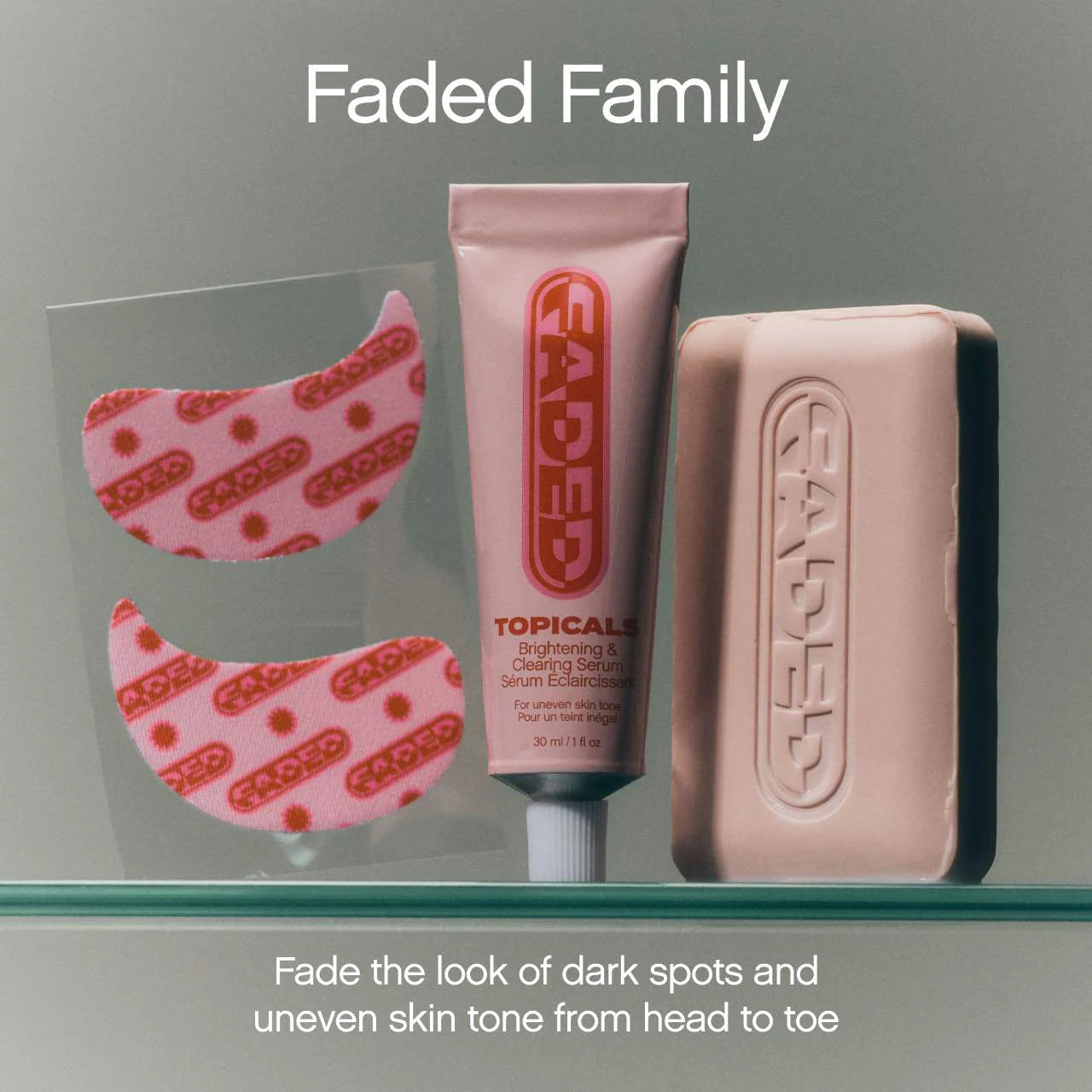 Topicals 
Faded Brightening Bundle for Discoloration on Face & Body (UNSCENTED)