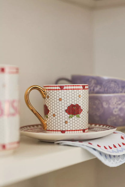 The Bistro Tile Stoneware Mug: Valentine's Edition