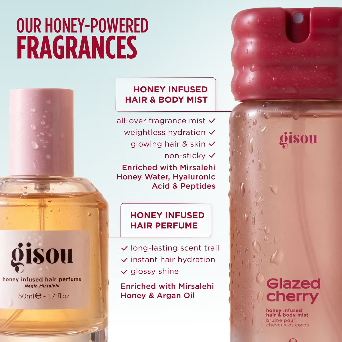 GISOU
Gisou Honey Infused Hair & Body Mist 100ml - Glazed Cherry