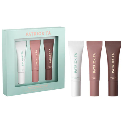PATRICK TA 
Mini Major Moisture Smoothing and Hydrating Tinted Lip Balm Trio Makeup Gift Set