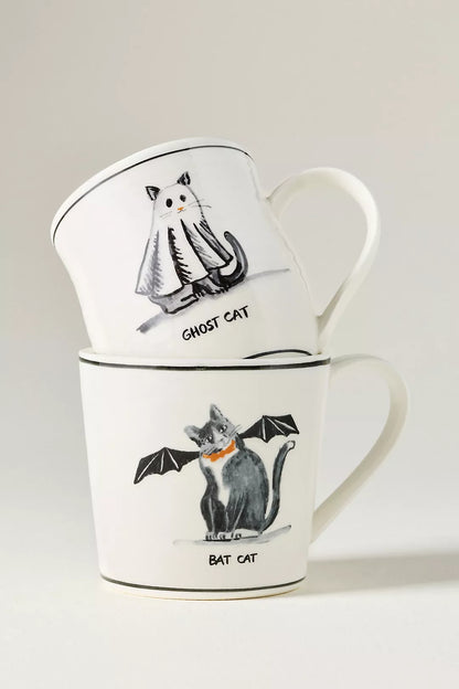 Molly Hatch Stoneware Halloween Cat Mug