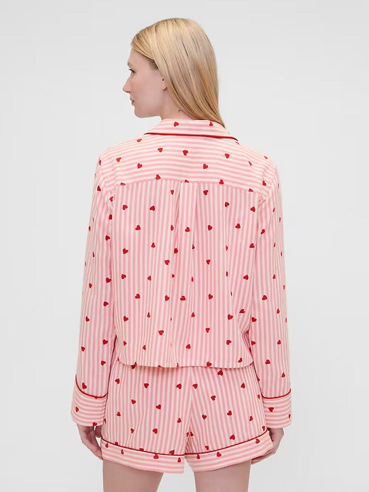 Gap × Summer Fridays Relaxed Flannel Hearts PJ Shirt