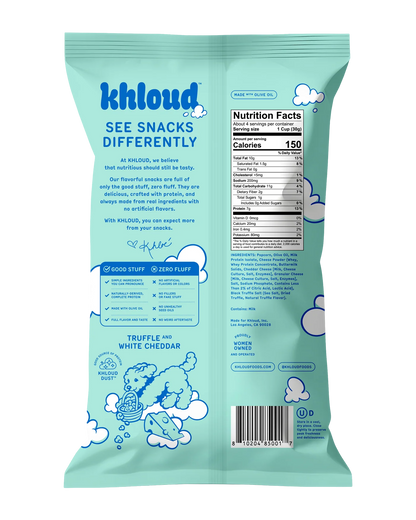 Khloud TRUFFLE AND WHITE CHEDDAR PROTEIN POPCORN