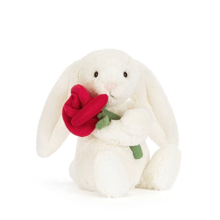 Cream Bunny with Rose