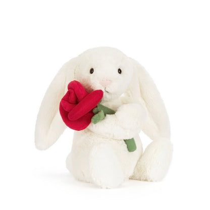 Cream Bunny with Rose