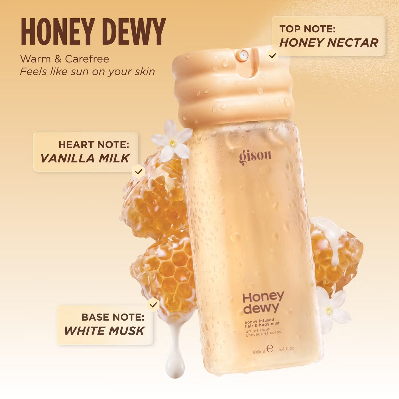 GISOU
Gisou Honey Infused Hair & Body Mist 100ml - Honey Dewy