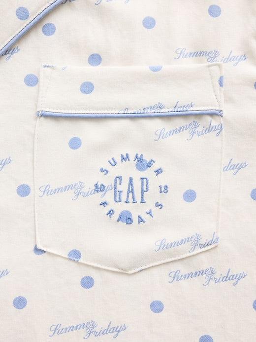 Gap × Summer Fridays Relaxed Flannel Dotted PJ Shirt