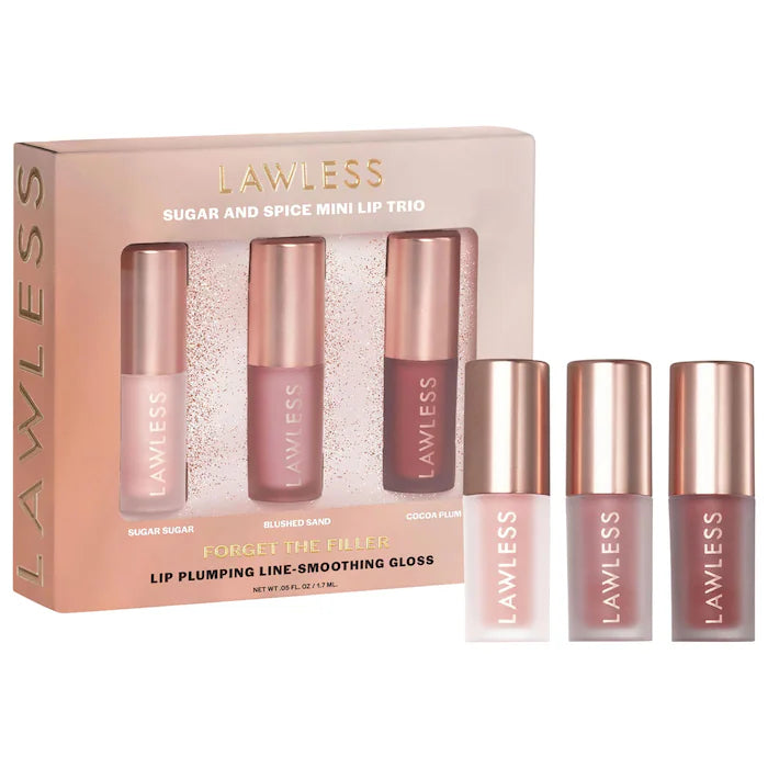 LAWLESS 
Mini Forget the Filler Sugar and Spice Lip Trio Gift Set