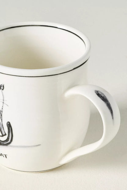 Molly Hatch Stoneware Halloween Cat Mug