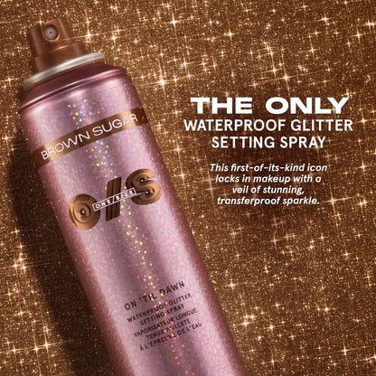 ONE/SIZE by Patrick Starrr 
On 'Til Dawn Waterproof Glitter Setting Spray - Brown Sugar