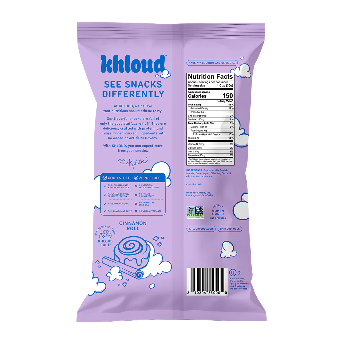 Khloud CINNAMON ROLL PROTEIN POPCORN