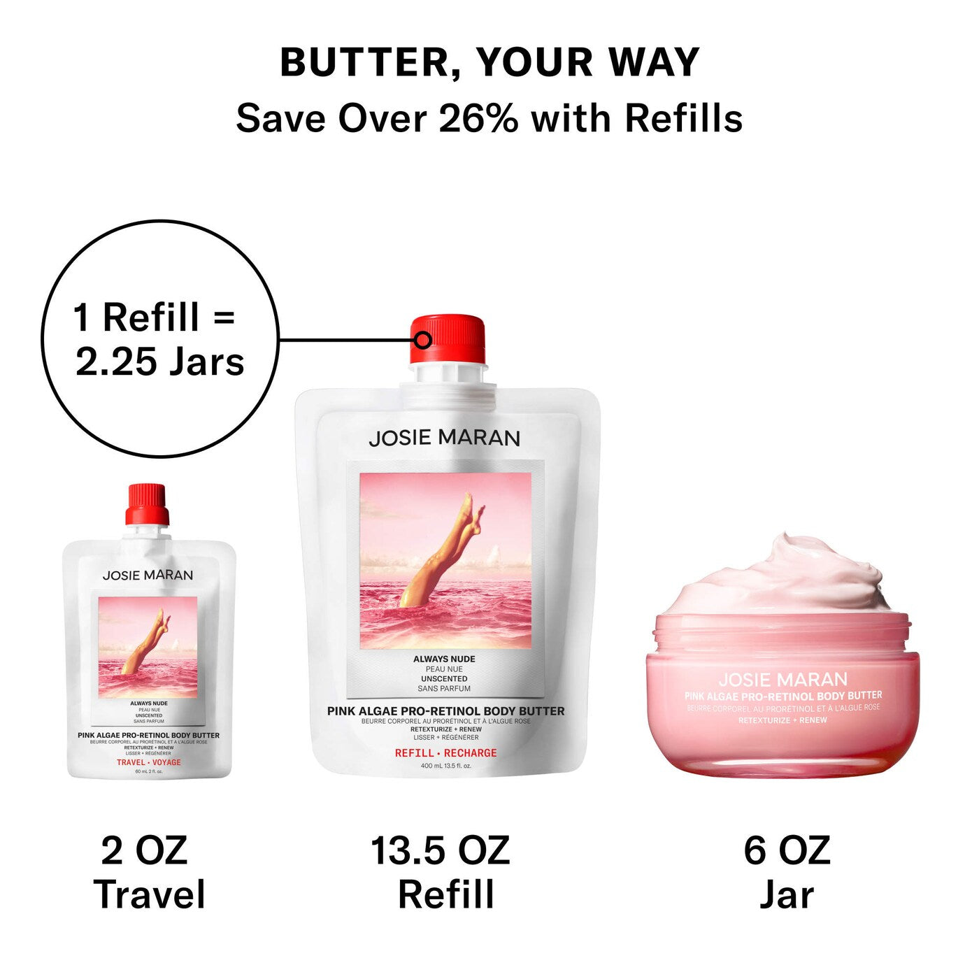 Mini Pink Algae Pro-Retinol Body Butter for Anti-Aging and KP