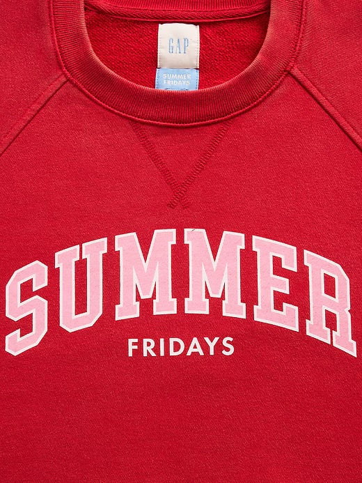 Gap × Summer Fridays Oversized Raglan Logo Sweatshirt (RED)