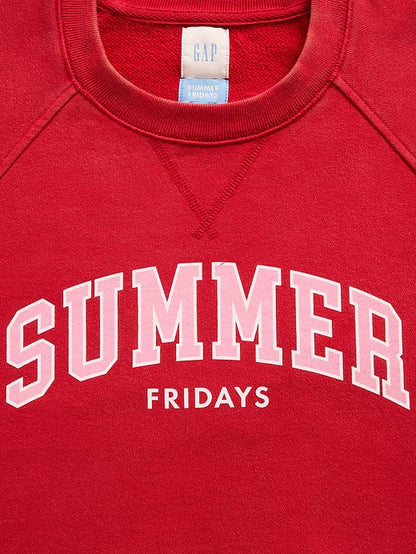 Gap × Summer Fridays Oversized Raglan Logo Sweatshirt (RED)