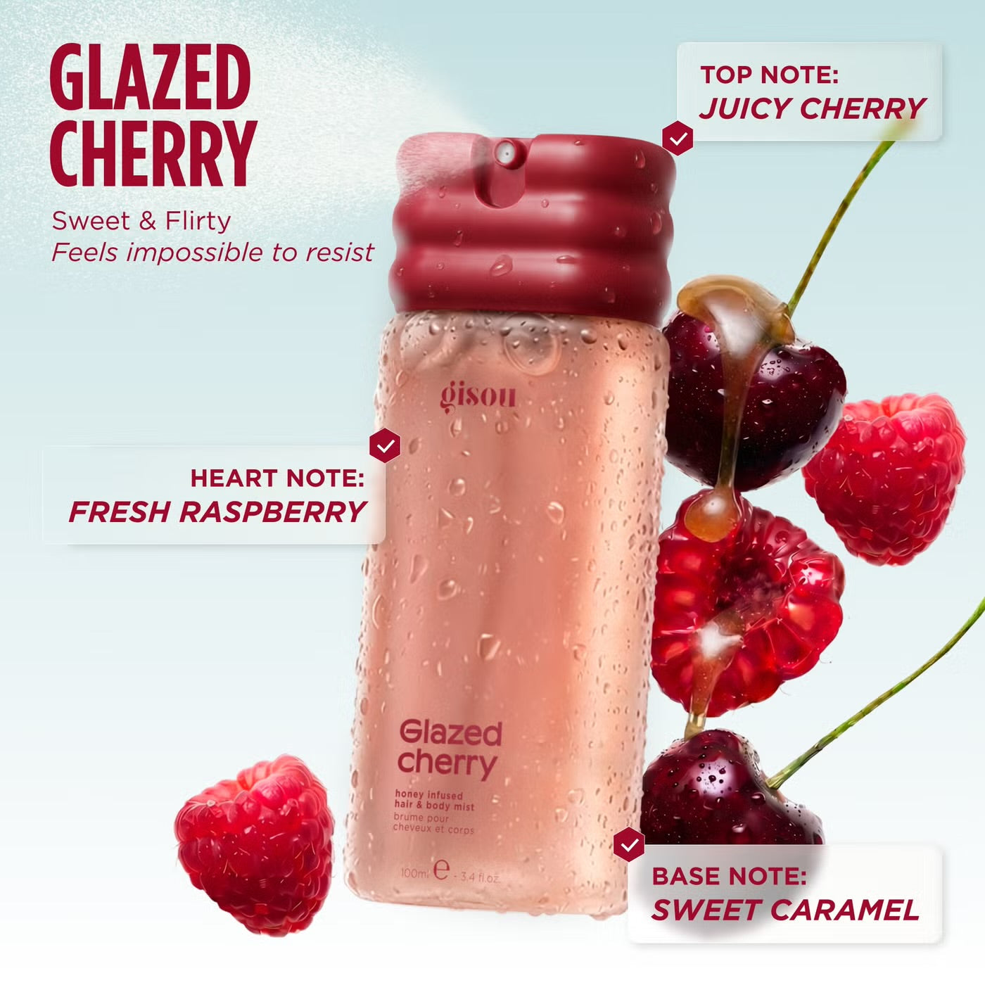 GISOU
Gisou Honey Infused Hair & Body Mist 100ml - Glazed Cherry