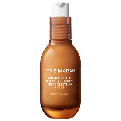 JOSIE MARAN 
Argan Sun Milk Mineral Sunscreen Broad Spectrum SPF 33 Moisturizer