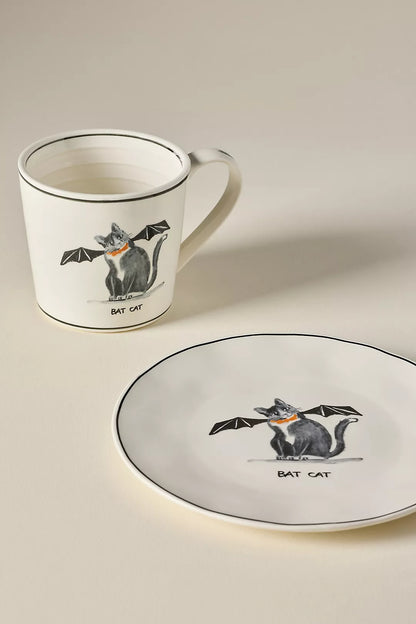 Molly Hatch Stoneware Halloween Cat Mug