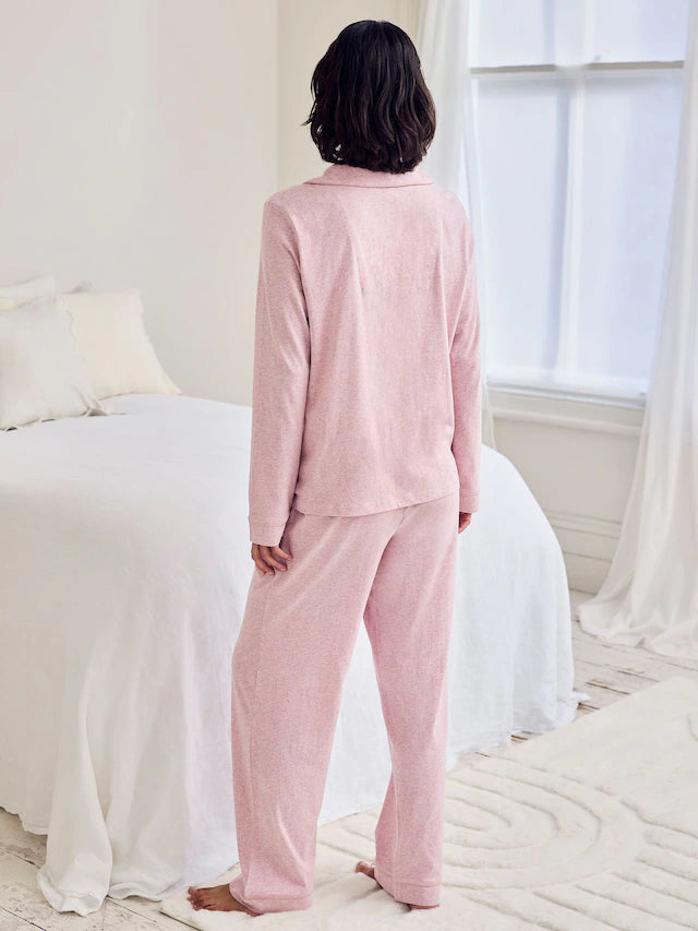 Pink Scallop Edge Pyjamas Set