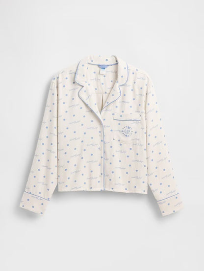 Gap × Summer Fridays Relaxed Flannel Dotted PJ Shirt